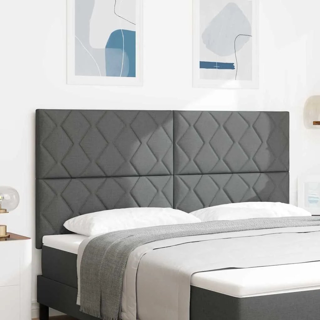 vidaXL Cabeceira de Tecido Geometric Cinzento escuro 180 cm tecido