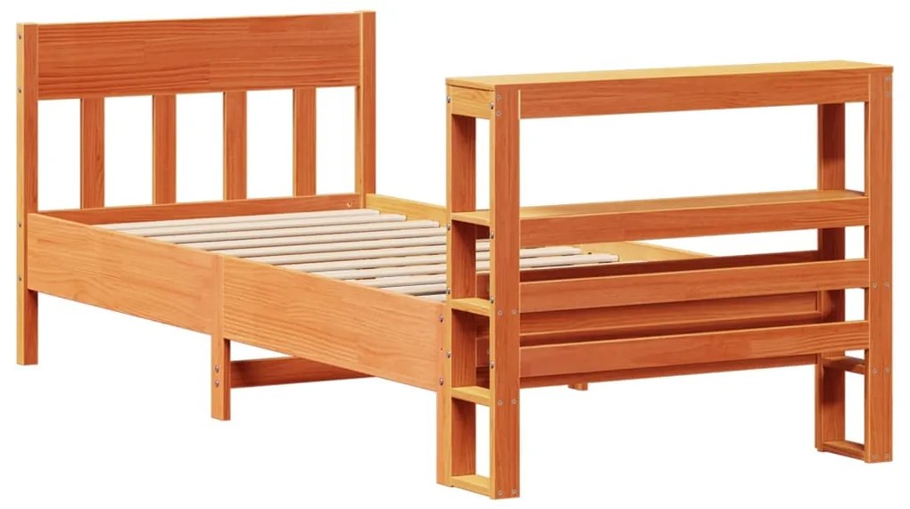 Cama sem colchão 90x200 cm pinho maciço castanho-mel