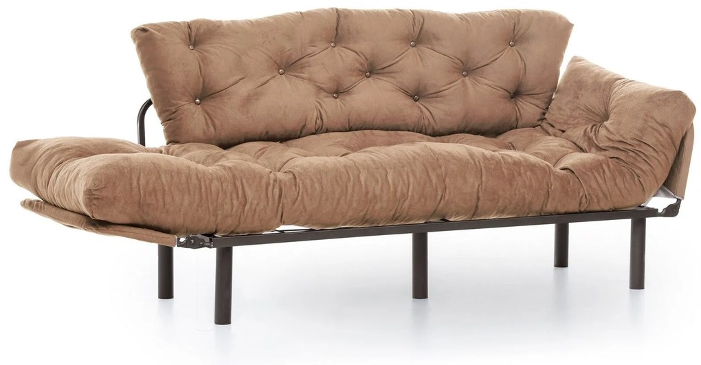 Sofá-Cama 3 Lugares Nitta – Castanho Claro – 185 x 85 x 70 cm