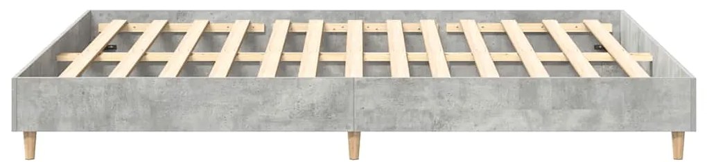 Estrutura de cama sem colchão 140x200 cm cinzento cimento