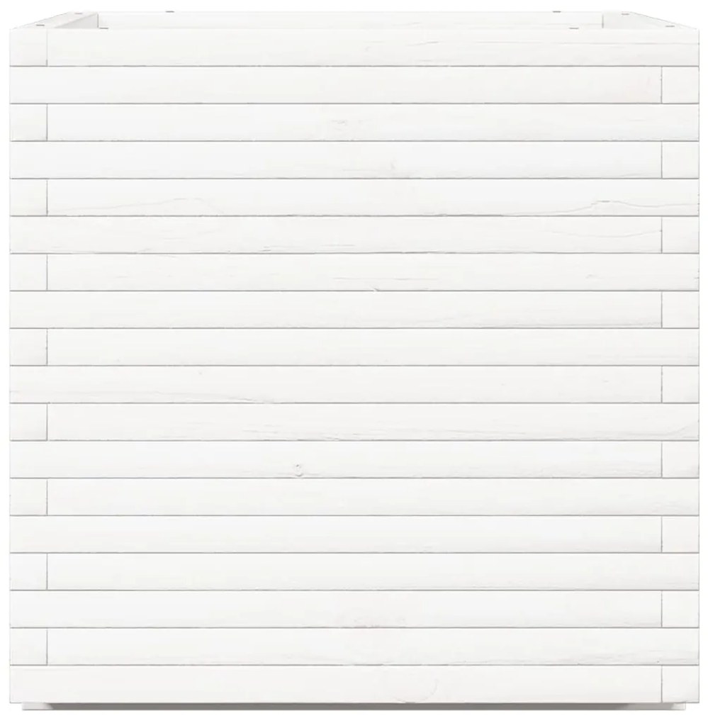 Vaso/floreira de jardim 70x70x72 cm pinho maciço branco