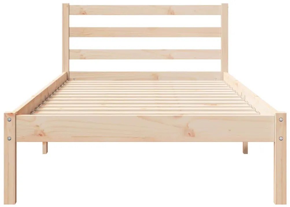 Estrutura de Cama vidaXL com Cabeceira 90x210 cm em Madeira de Pinho