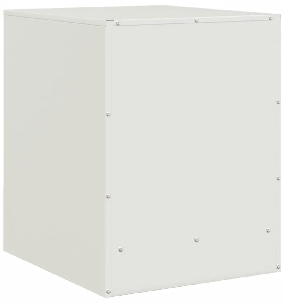 Mesas de cabeceira 2 pcs 34,5x39x44 cm aço branco