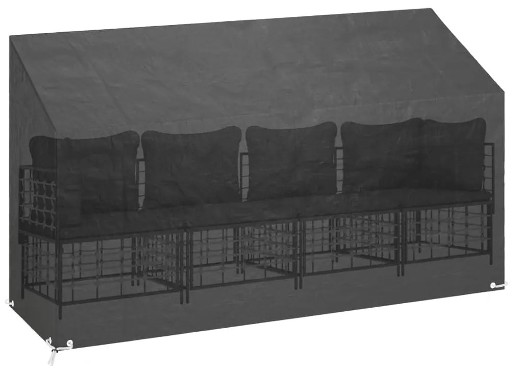 Capas p/ banco jardim 2 pcs 12 ilhós 210x70x70/88cm polietileno