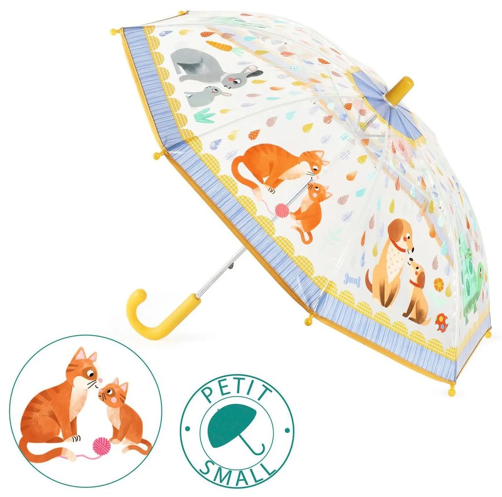 Guarda-chuva pequeno, Mamã e bebé, da DJECO amarelo