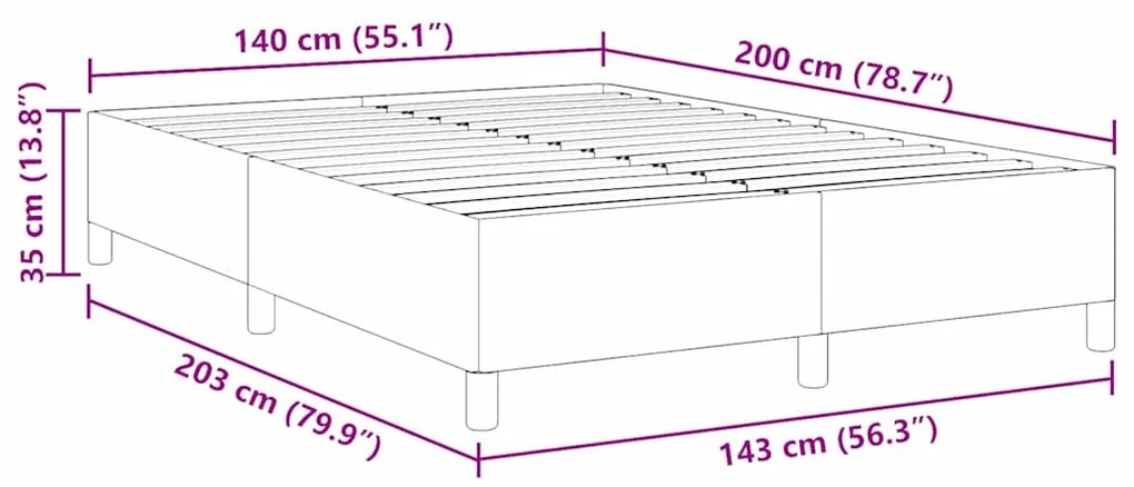 Cama vidaXL Cinza Claro 140x200 cm em Tecido Cotelê