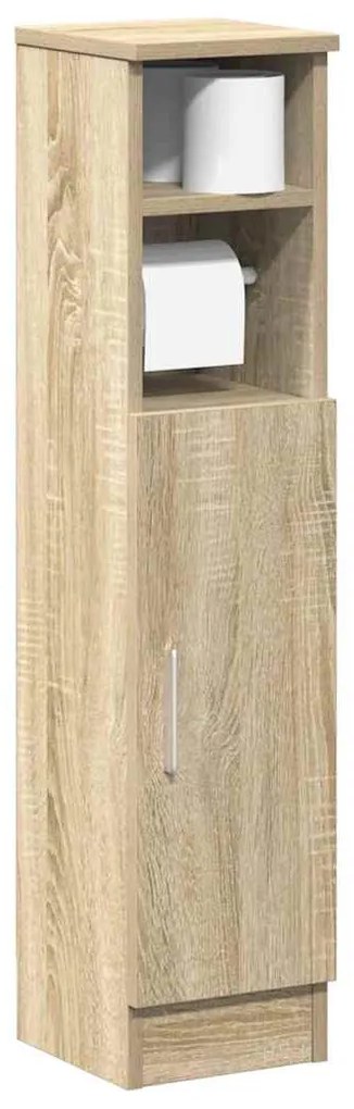 vidaXL Móvel p/ casa de banho c/ suporte rolos 20,5x22x90cm cor sonoma