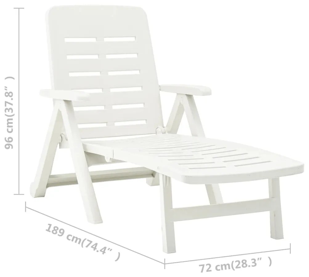 Espreguiçadeira dobrável plástico branco