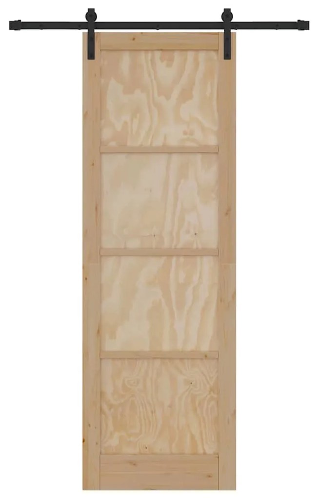 Porta Deslizante com Conjunto de Ferragens 78x232 cm Madeira de Pinho