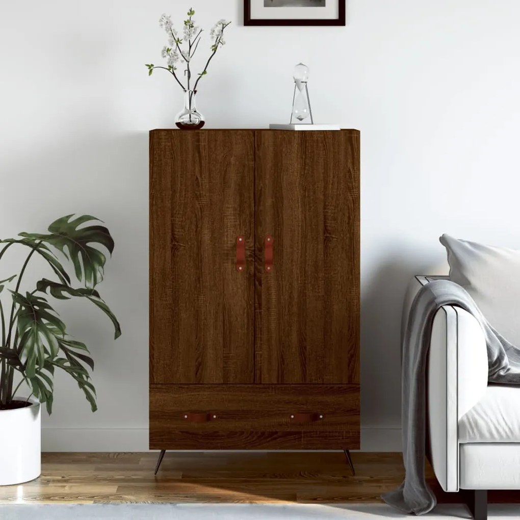 vidaXL Armário alto derivados madeira 69,5x31x115 cm carvalho castanho