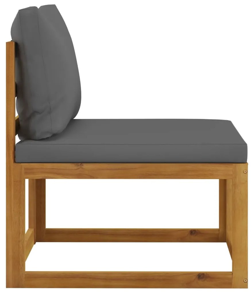 3 pcs conjunto lounge de jardim c/ almofadões acácia maciça