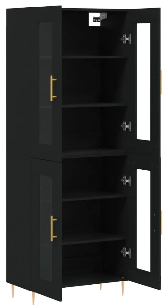 Armário alto 69,5x34x180 cm derivados de madeira preto