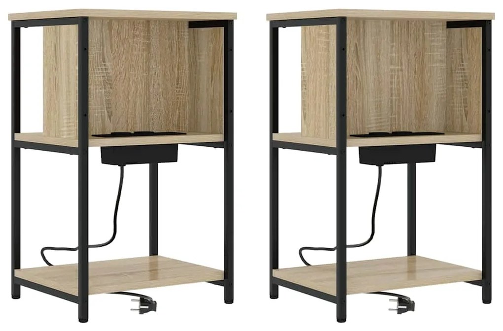 Armário de Cabeceira 2 pcs Carvalho sonoma 38 x 31 x 61 cm