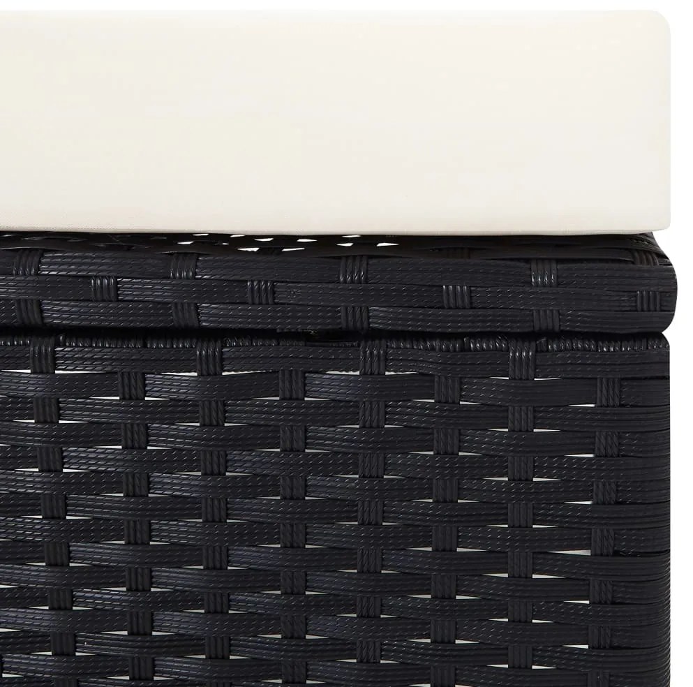 2 pcs conjunto lounge de jardim c/ almofadões vime PE preto