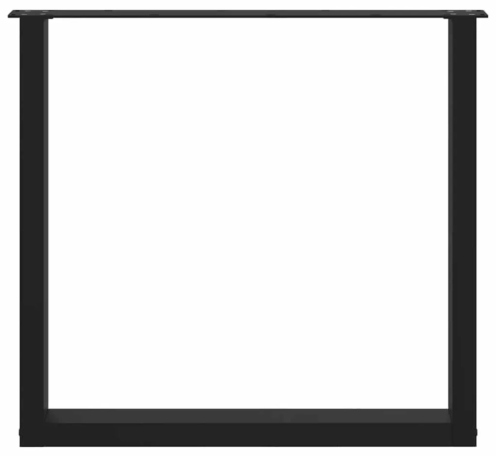 Pés para mesa de jantar em formato de U, 3 peças, preto, 90x(72-73) cm