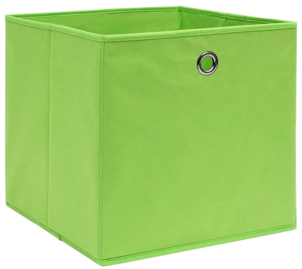 Caixas de arrumação 4 pcs 32x32x32 cm tecido verde