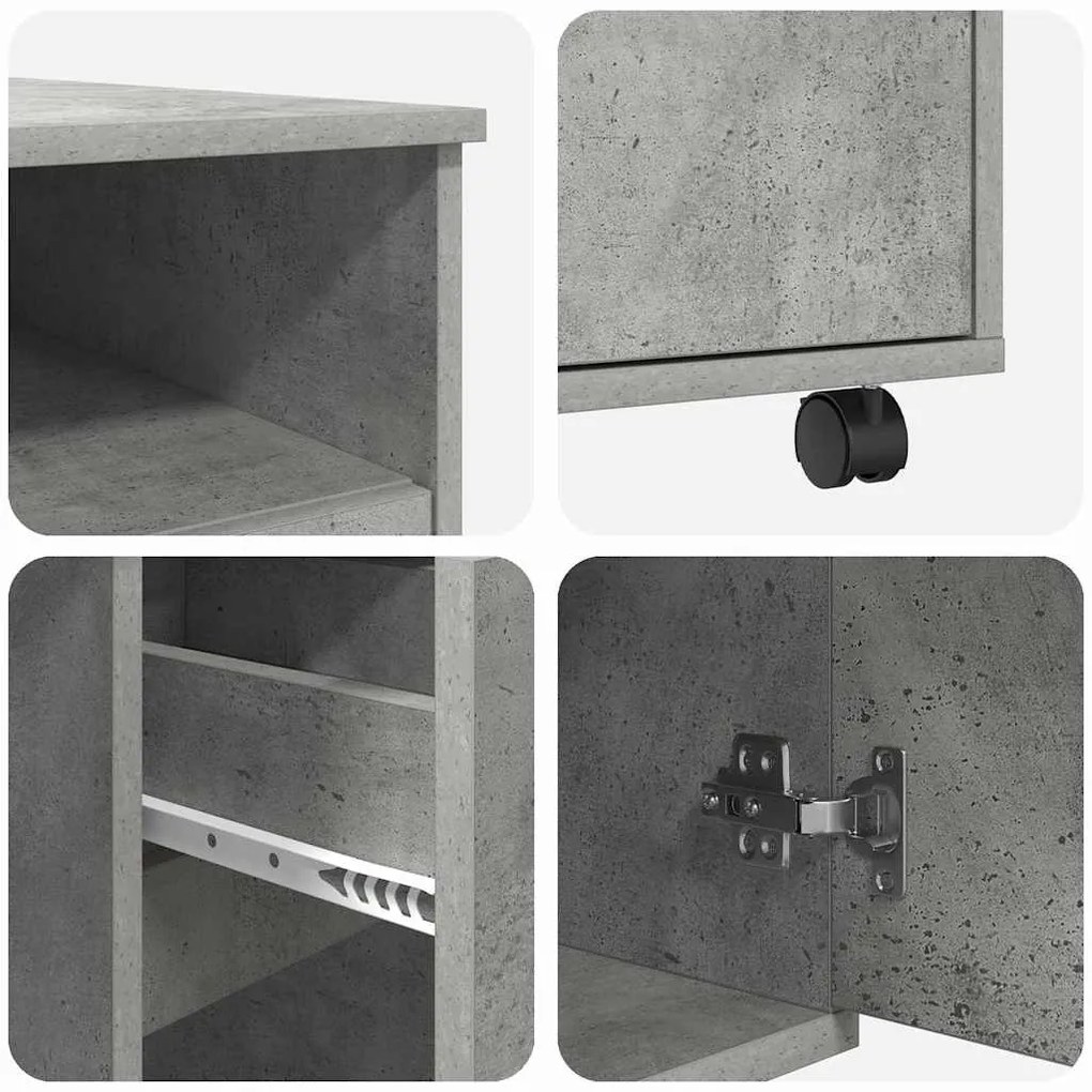 Secretária Concreta Cinza Cinza concreto Aglomerado de partículas