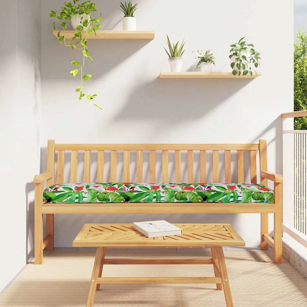 Almofadas de Paletes para Banco 2 pcs Selva Tropical 200x40x8 cm Tecid