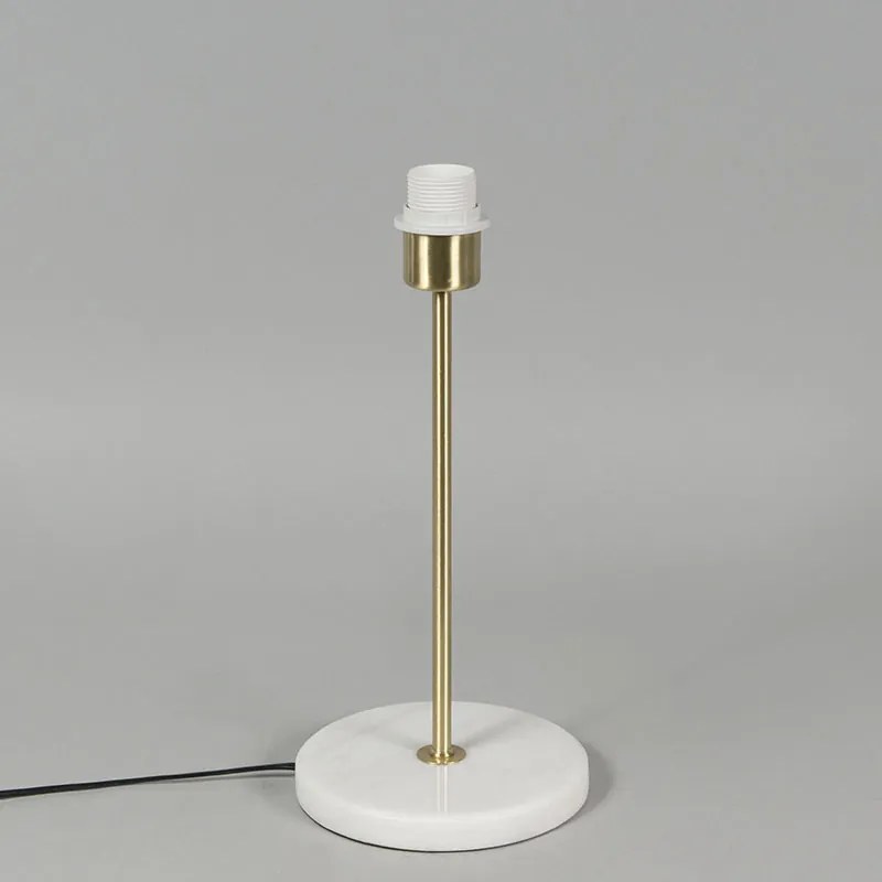 Candeeiro de mesa Retro latão com abajur plissado branco 25 cm - Kaso Retro