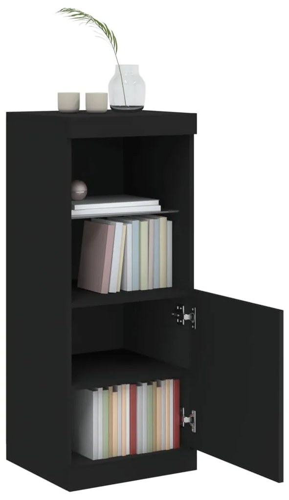 Aparador com luzes LED 41x37x100 cm preto