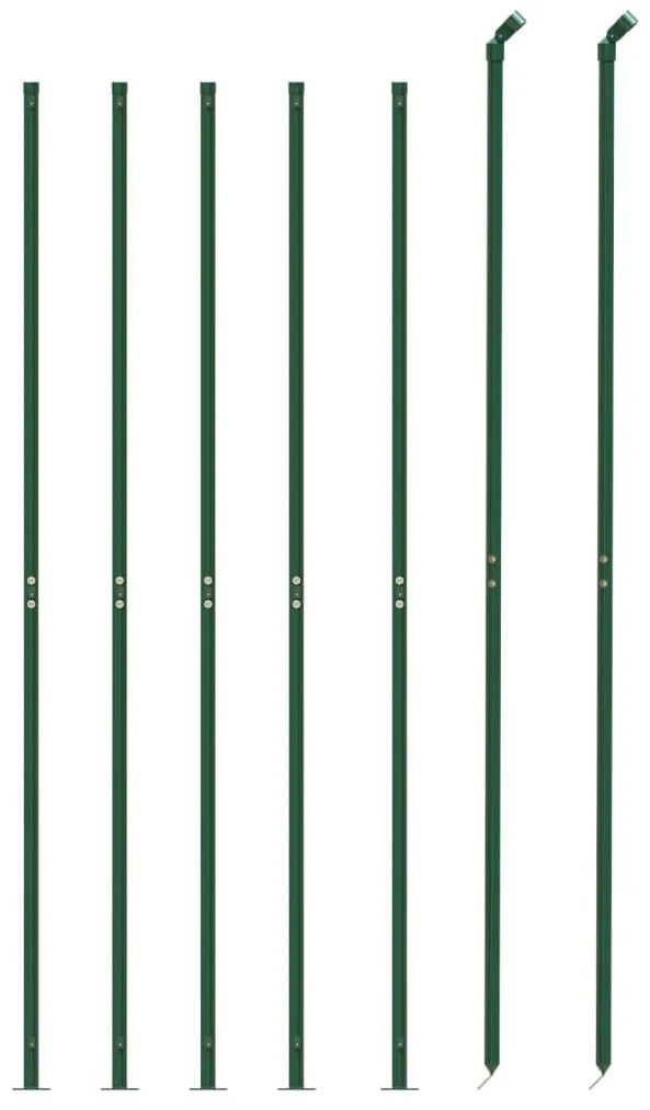Cerca de malha de arame com flange 1,6x10 m verde