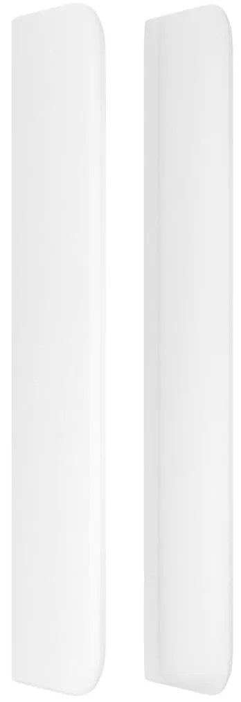 Cabeceira cama c/ abas couro artificial 203x16x118/128cm branco