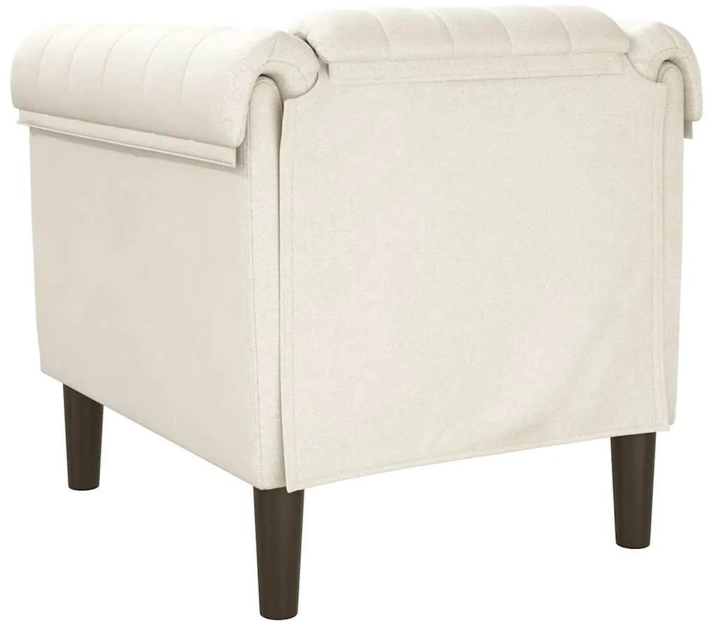 Poltrona veludo cor creme