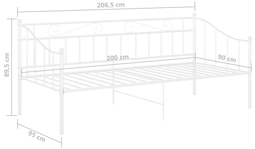 Sofá-cama 90x200 cm metal branco