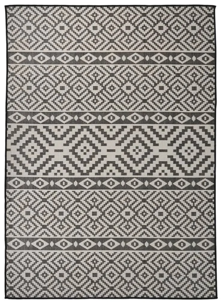 Tapete de tecido plano para exterior 200x280 cm riscas pretas