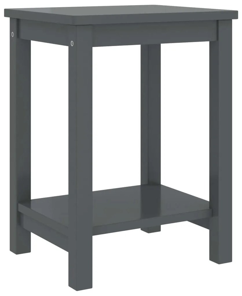 vidaXL Mesa de cabeceira 35x30x47 cm pinho maciço cinzento-escuro