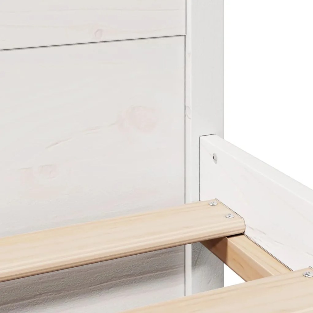 Estrutura de cama c/ cabeceira 150x200 cm pinho maciço branco