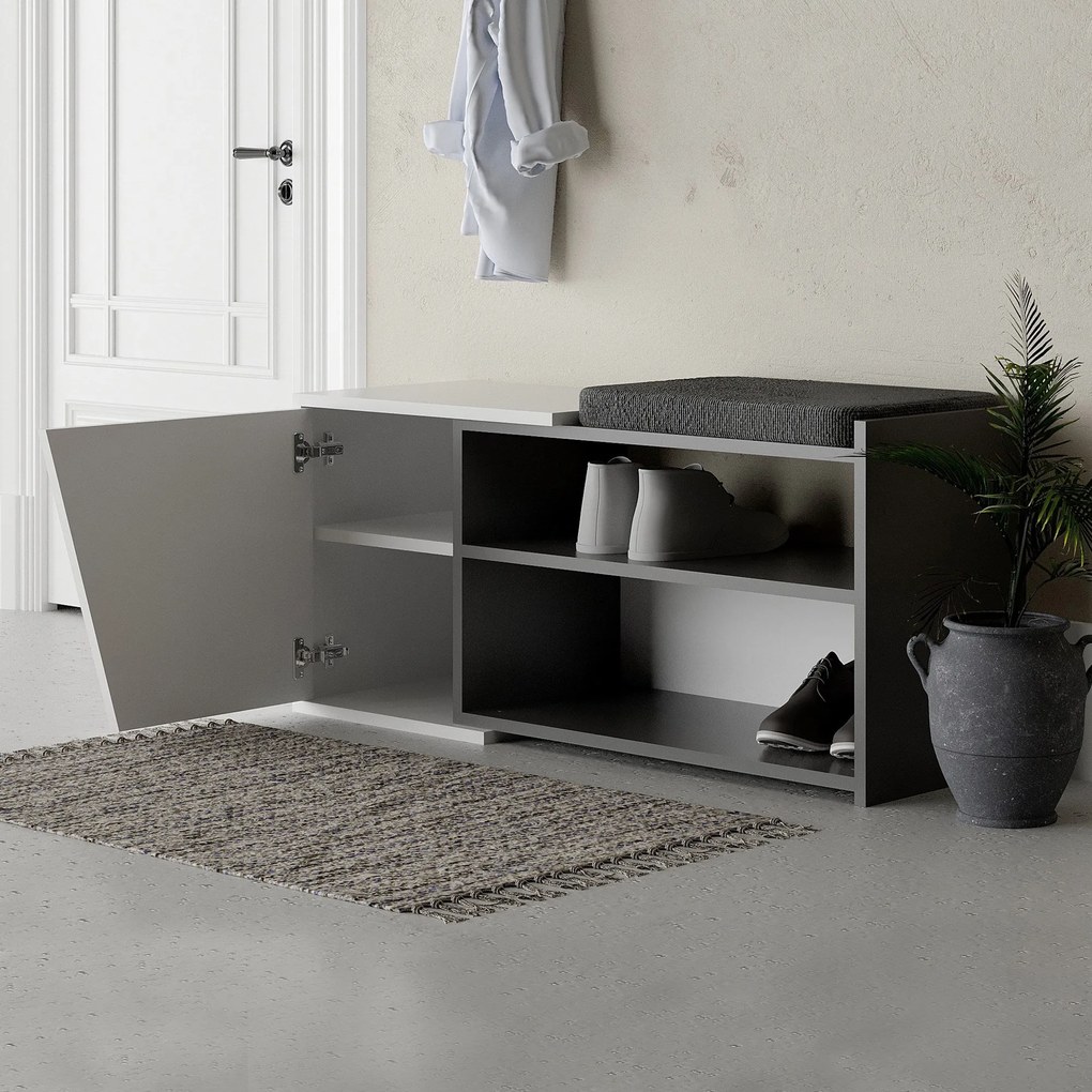 Sapateira Fiona com Prateleiras e Soft-Close – 104x47x37 cm – Antracit
