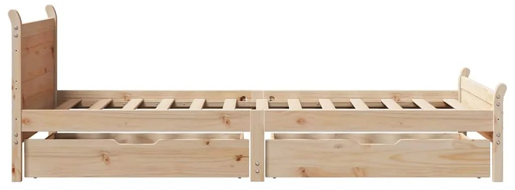 Cama sem colchão 75x190 cm madeira de pinho maciça