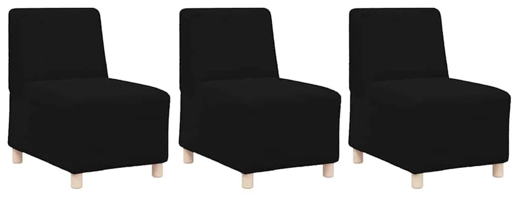 Sofá Chiar 3 pcs Preto 55 x 74 x 82 cm Tecido de veludo côtelé