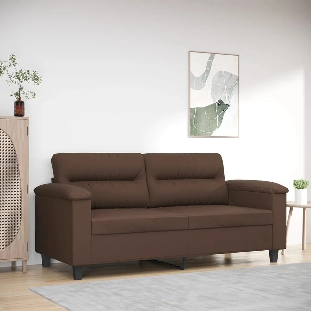 vidaXL Sofá de 2 lugares 140 cm couro artificial castanho