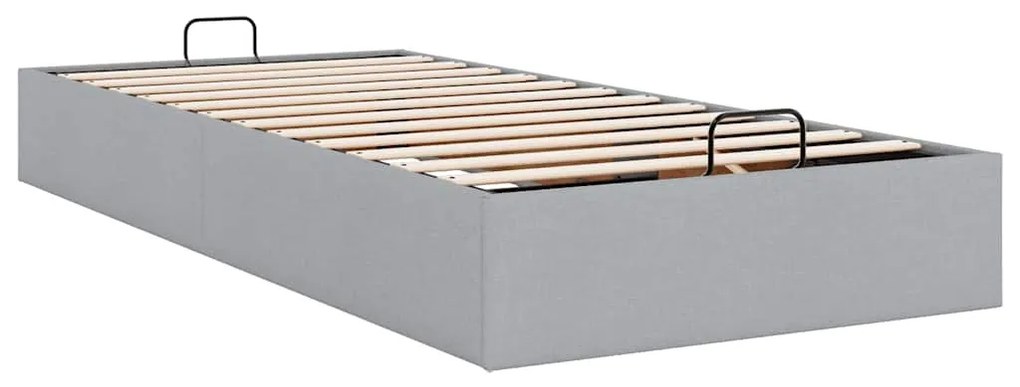 Estrutura de cama otomana sem colchão 90x190 cm cinzento claro