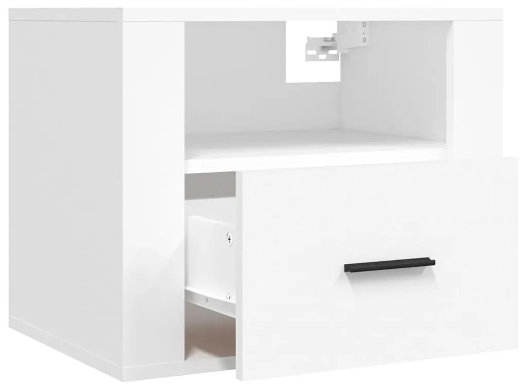 Mesa de cabeceira de parede 50x36x40 cm branco