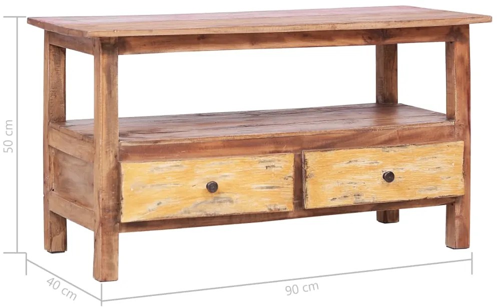 Móvel de TV 90x40x50 cm madeira recuperada maciça