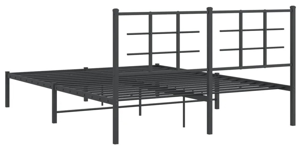 Estrutura de cama com cabeceira 160x200 cm metal preto