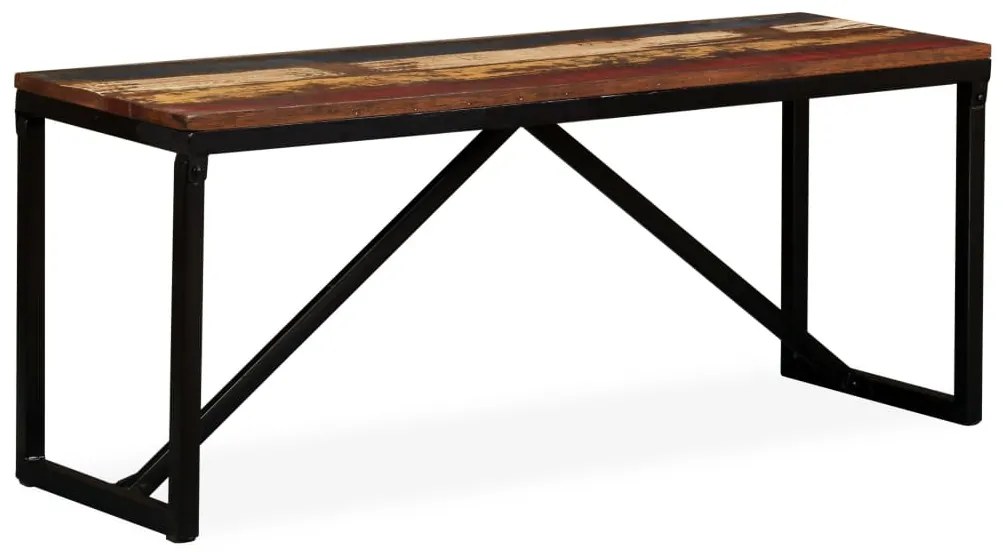 Banco em madeira recuperada maciça 110x35x45 cm