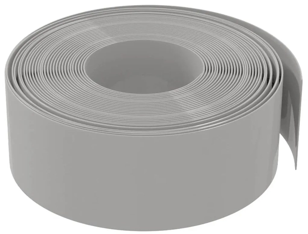 Bordas de jardim 3 pcs 10 m 20 cm polietileno cinzento