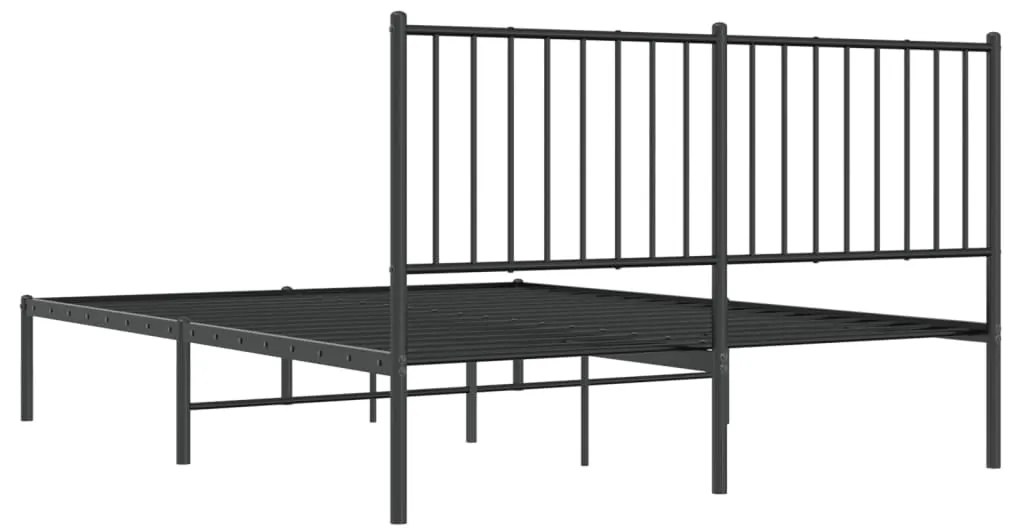 Estrutura de cama com cabeceira 140x190 cm metal preto