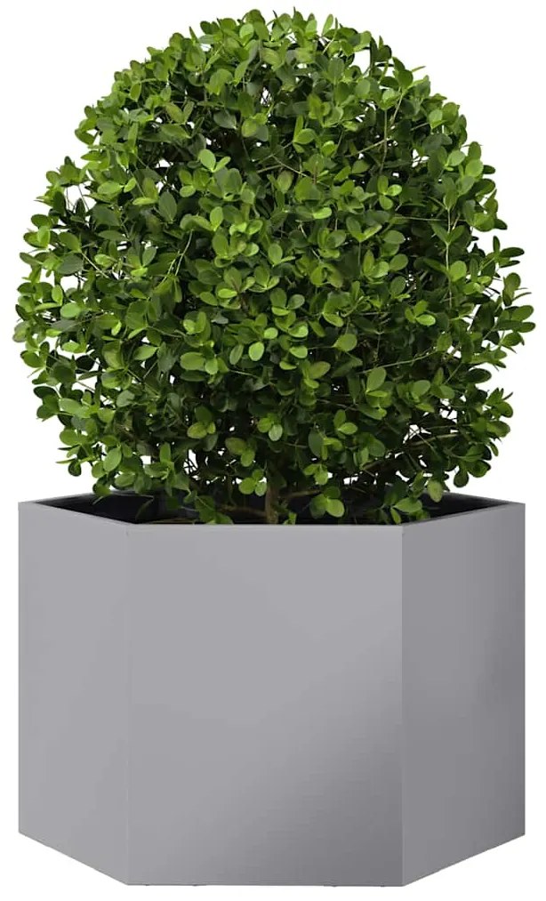 Vaso/floreira de jardim hexagonal 69x60x45 cm aço galvanizado