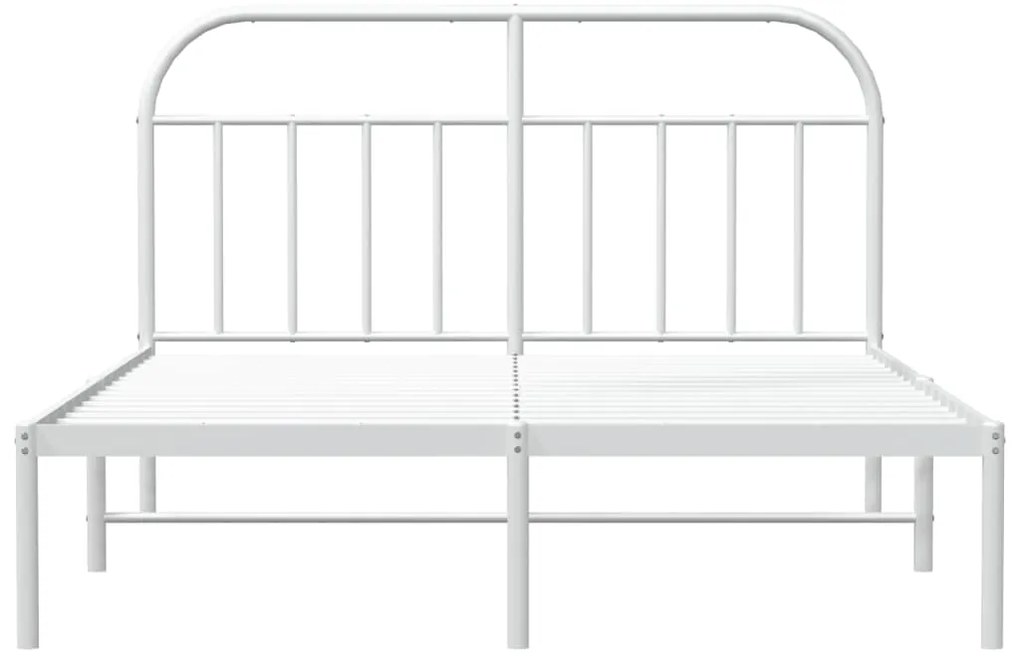 Estrutura de cama com cabeceira 140x190 cm metal branco