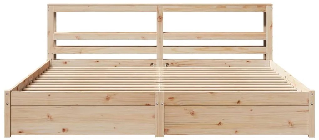 Estrutura de cama com cabeceira 180x200 cm pinho maciço
