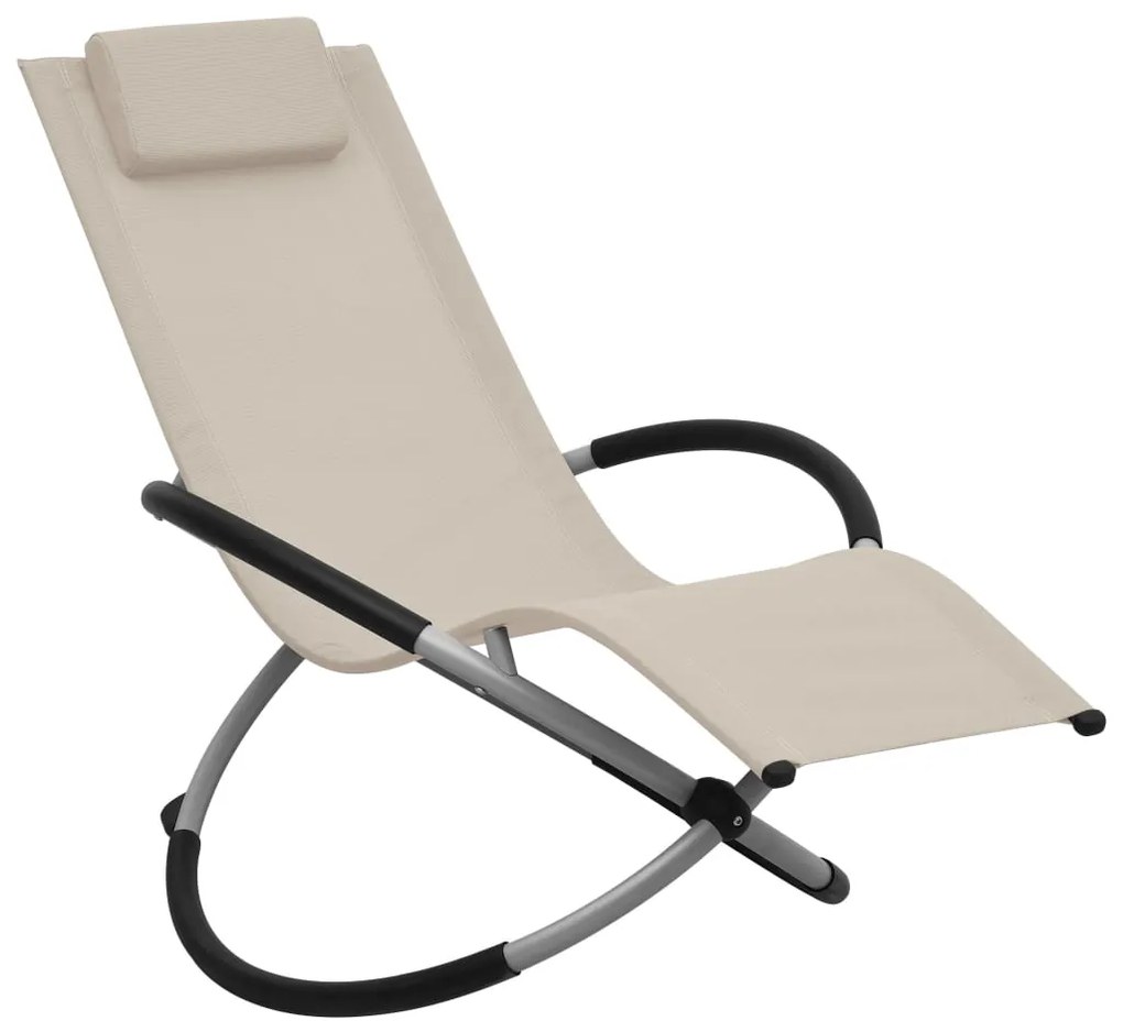 47794 vidaXL Espreguiçadeira para crianças aço cor creme