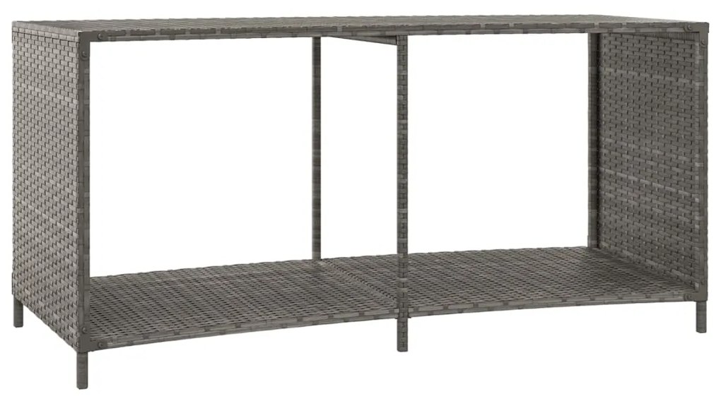 Prateleiras de arrumação 2 pcs vime PE cinzento