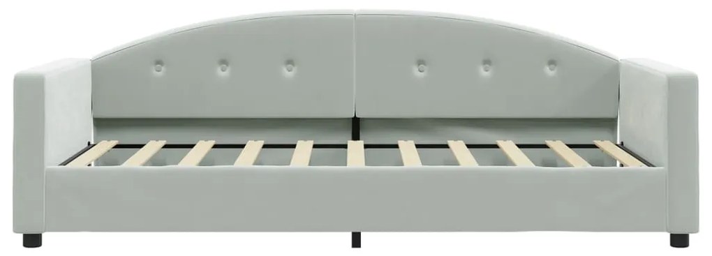 Sofá-cama com colchão 90x190 cm veludo cinzento-claro