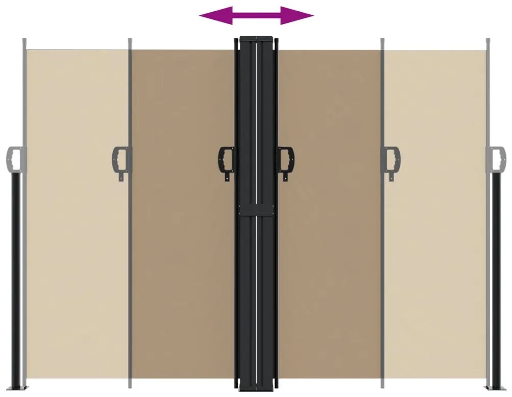 Toldo lateral retrátil 180x600 cm cinzento-acastanhado