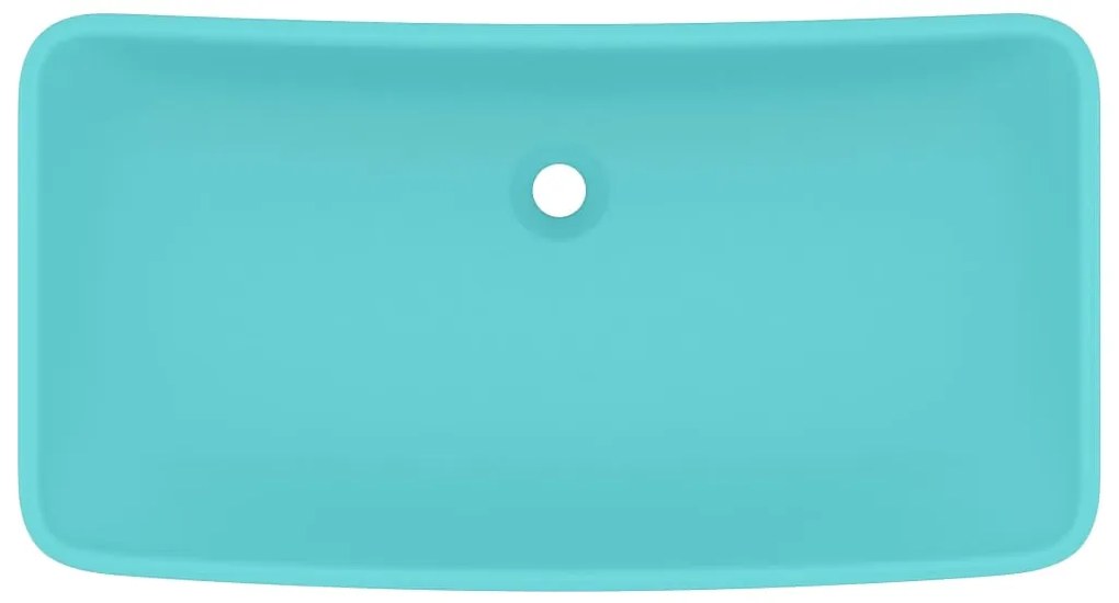 Lavatório luxuoso retangular 71x38 cm cerâmica verde-claro mate